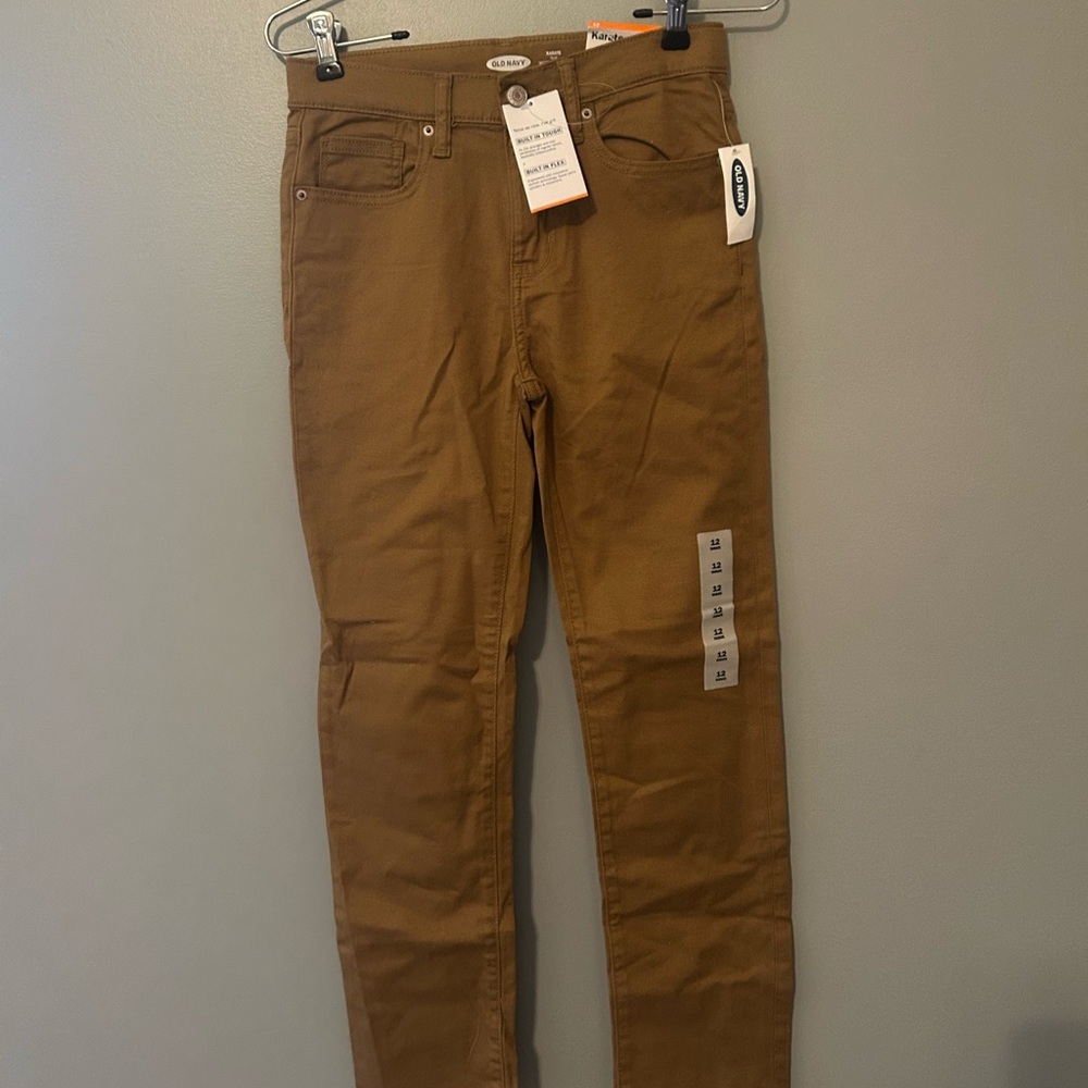 Brown Skinny Jeans with Textured Fabric